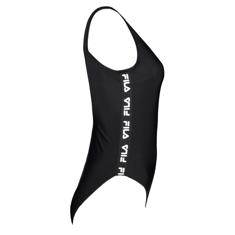 Fila black polyamide women's swimsuit with sleek design and supportive fit, ideal for swimming and water activities.