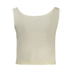 Guess Jeans women's white polyester shirt with a classic fit, featuring a button-down front and long sleeves.