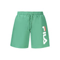 Fila Verde poliammide men's swim trunk with elastic waistband and side pockets, suitable for beach or poolside swimming.
