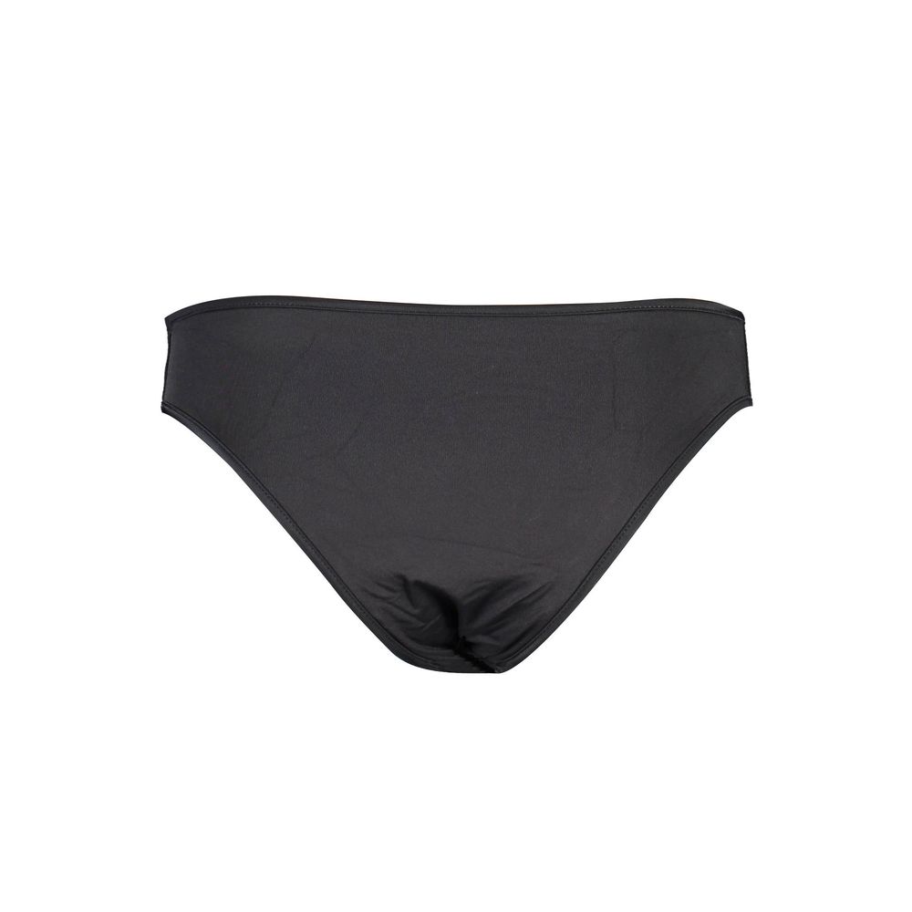 Karl Lagerfeld black polyamide women's swim briefs showing a sleek, fitted design with elastic waistband and smooth fabric.