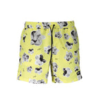 Yellow Karl Lagerfeld men's swim boxer made of polyester, featuring a comfortable fit and stylish design for beach or pool wear.