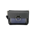 Black Calvin Klein polyurethane women's shoulder bag with sleek design and adjustable strap, stylish accessory for everyday use.
