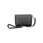 Calvin Klein black polyurethane women’s shoulder bag with sleek design and adjustable strap, stylish accessory for everyday use.