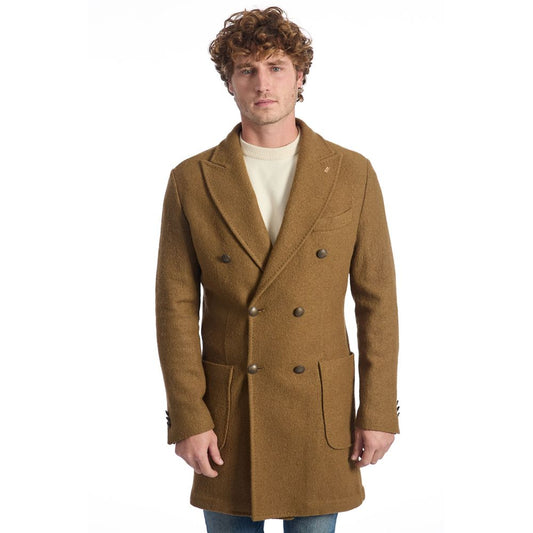 Roberto Pepe Luxury Brown Wool Men's Jacket Roberto Pepe Luxury