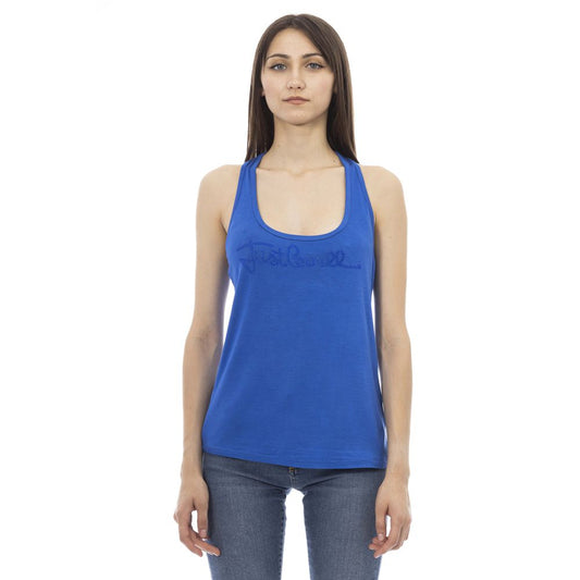 Just Cavalli Blue Viscose Women Top Just Cavalli