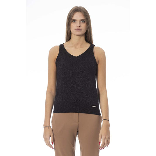 Baldinini Trend Black Fabric Tank Top Baldinini Trend