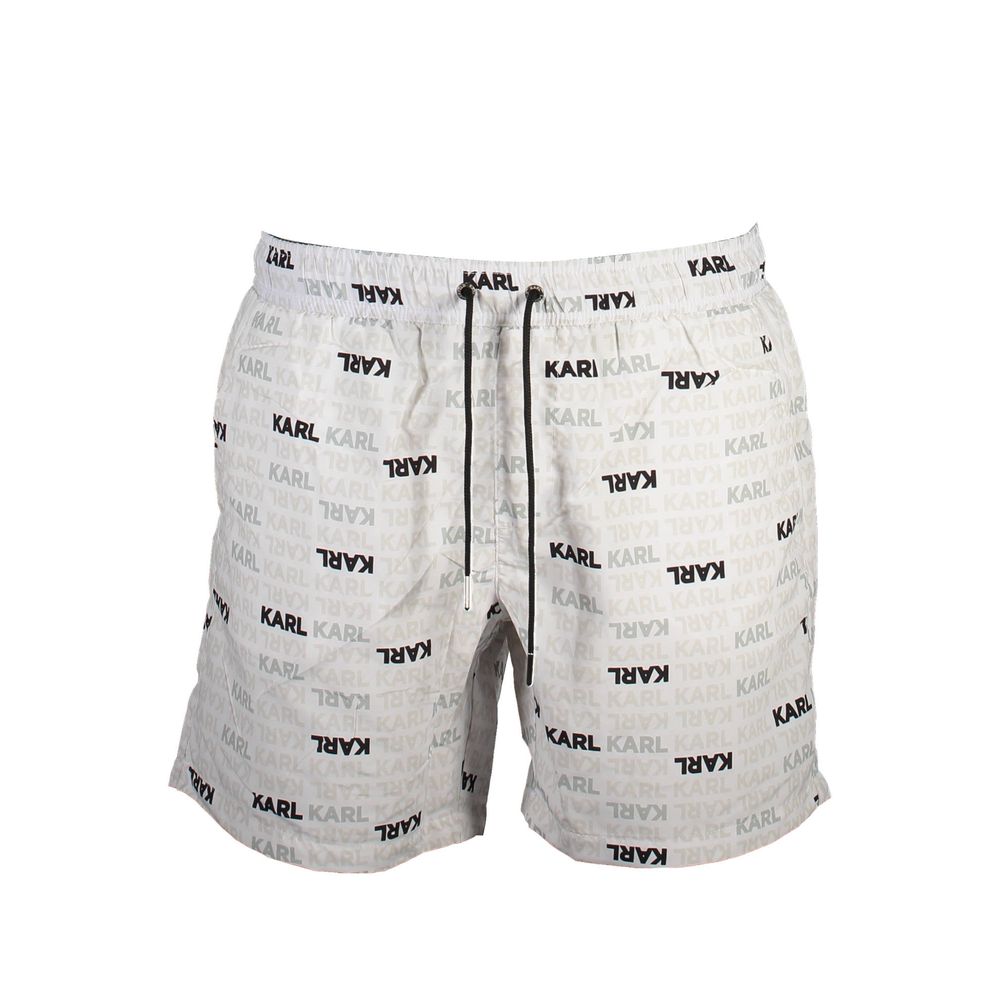 Karl Lagerfeld White Polyester Men's Swim Trunks Karl Lagerfeld