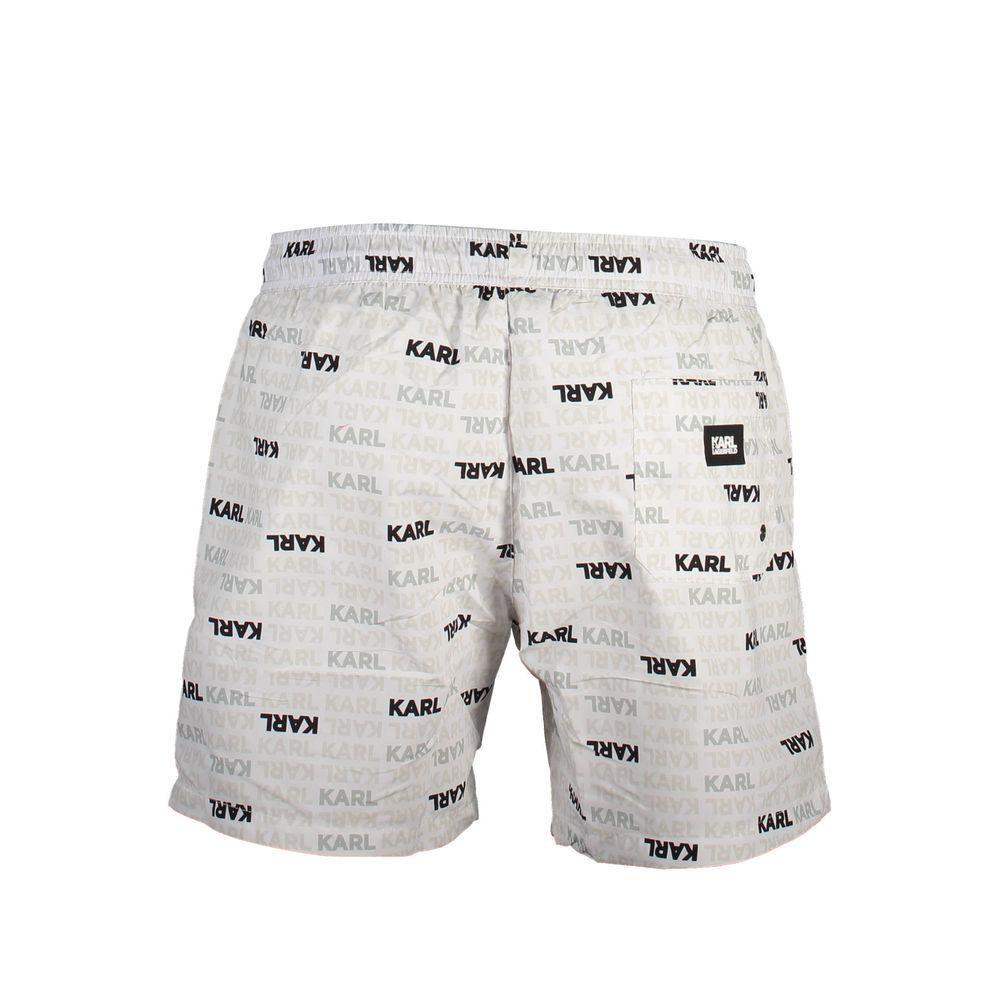 Karl Lagerfeld White Polyester Men's Swim Trunks Karl Lagerfeld
