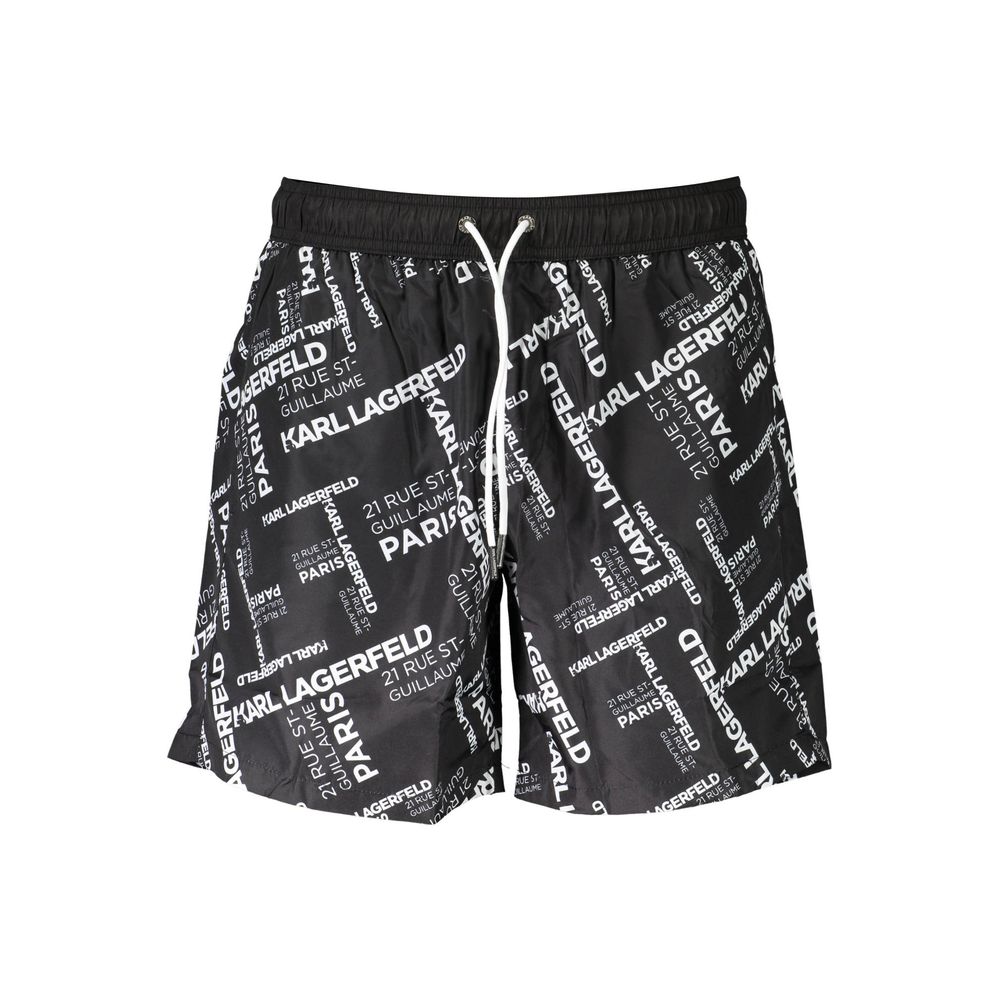 Karl Lagerfeld Black Polyester Men's Swim Boxer