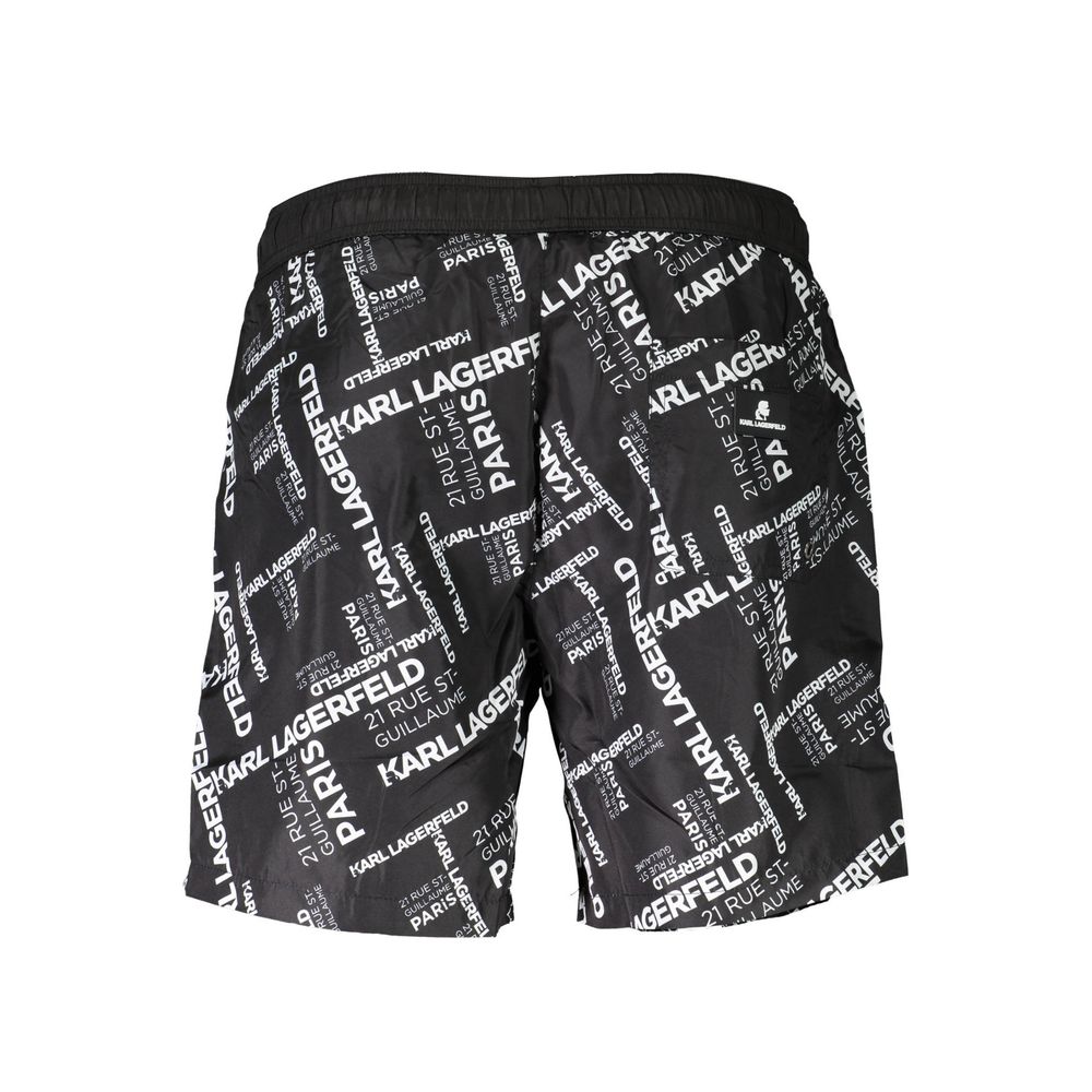 Karl Lagerfeld Black Polyester Men's Swim Boxer