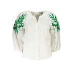 Desigual Bianco polyester women's shirt with a relaxed fit and subtle design, ideal for casual and stylish wear.