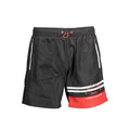 Karl Lagerfeld black polyester men's swim boxer shorts with adjustable waistband and logo detail, suitable for swimming and beachwear.