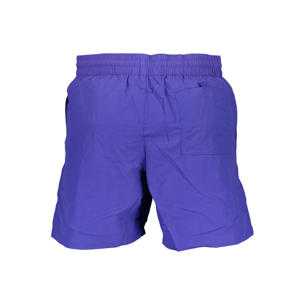 Norway 1963 men's swim boxer in blue poliammide fabric, featuring a comfortable fit and classic design for swimming or beachwear.