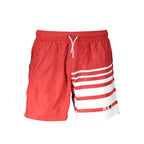 Karl Lagerfeld Rosso polyester men's swim boxer with adjustable waistband and sporty design, suitable for beach or poolwear.