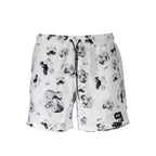 Karl Lagerfeld Bianco polyester men's swim boxer featuring a sleek design and comfortable fit, ideal for beach or poolside.