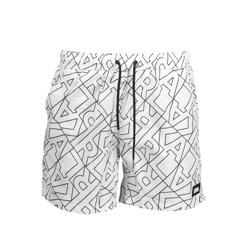 Karl Lagerfeld Bianco Polyester Men's Swim Boxer Karl Lagerfeld