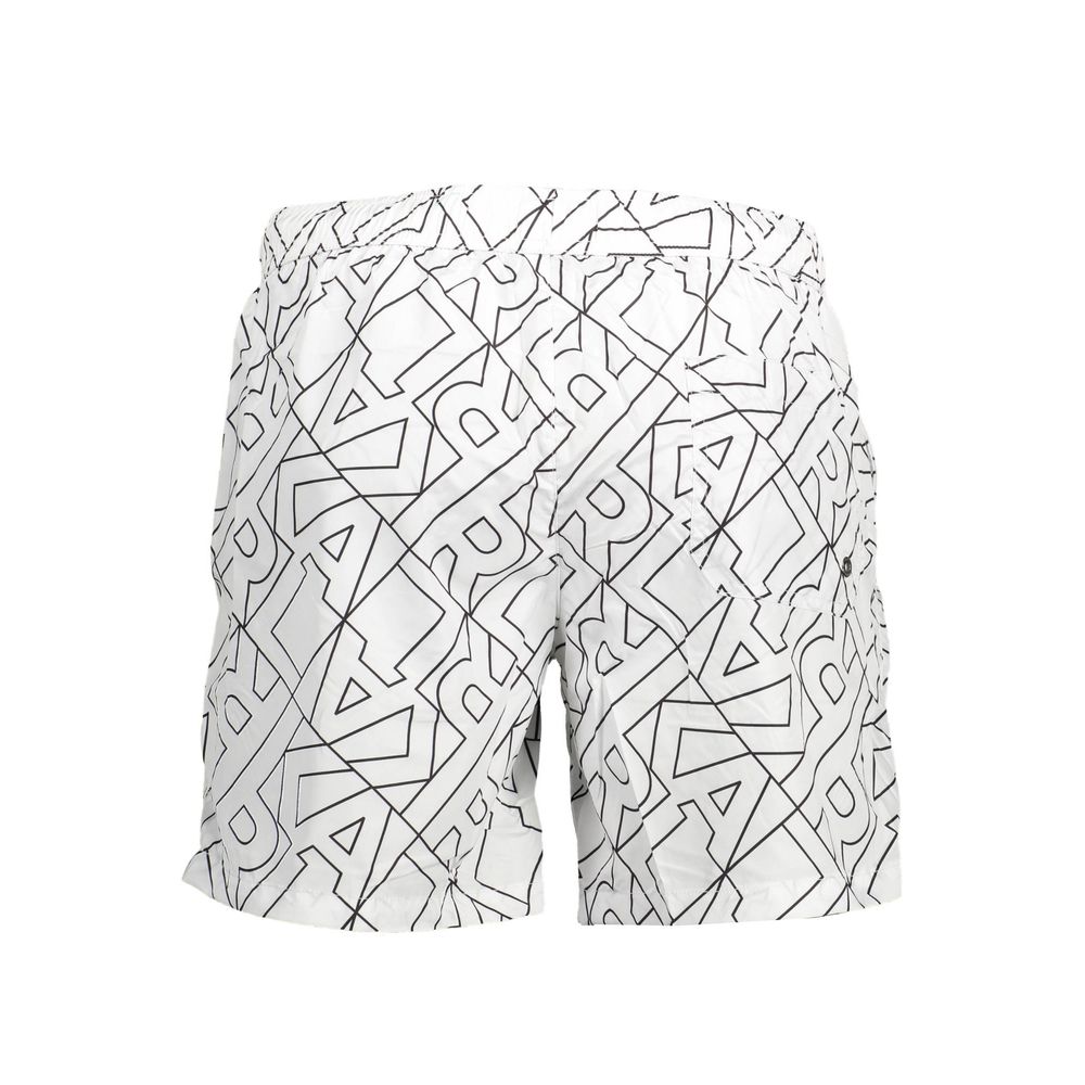 Karl Lagerfeld Bianco Polyester Men's Swim Boxer Karl Lagerfeld