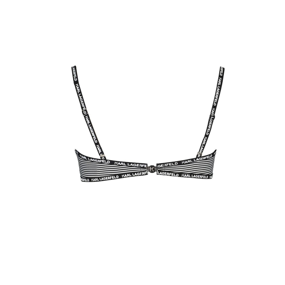Karl Lagerfeld black polyamide women's swimsuit with sleek design and shoulder straps, perfect for swimming and beachwear.