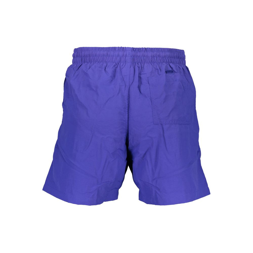 Blue polyamide men's swim boxer shorts by Norway 1963, featuring a classic fit and comfortable waistband.