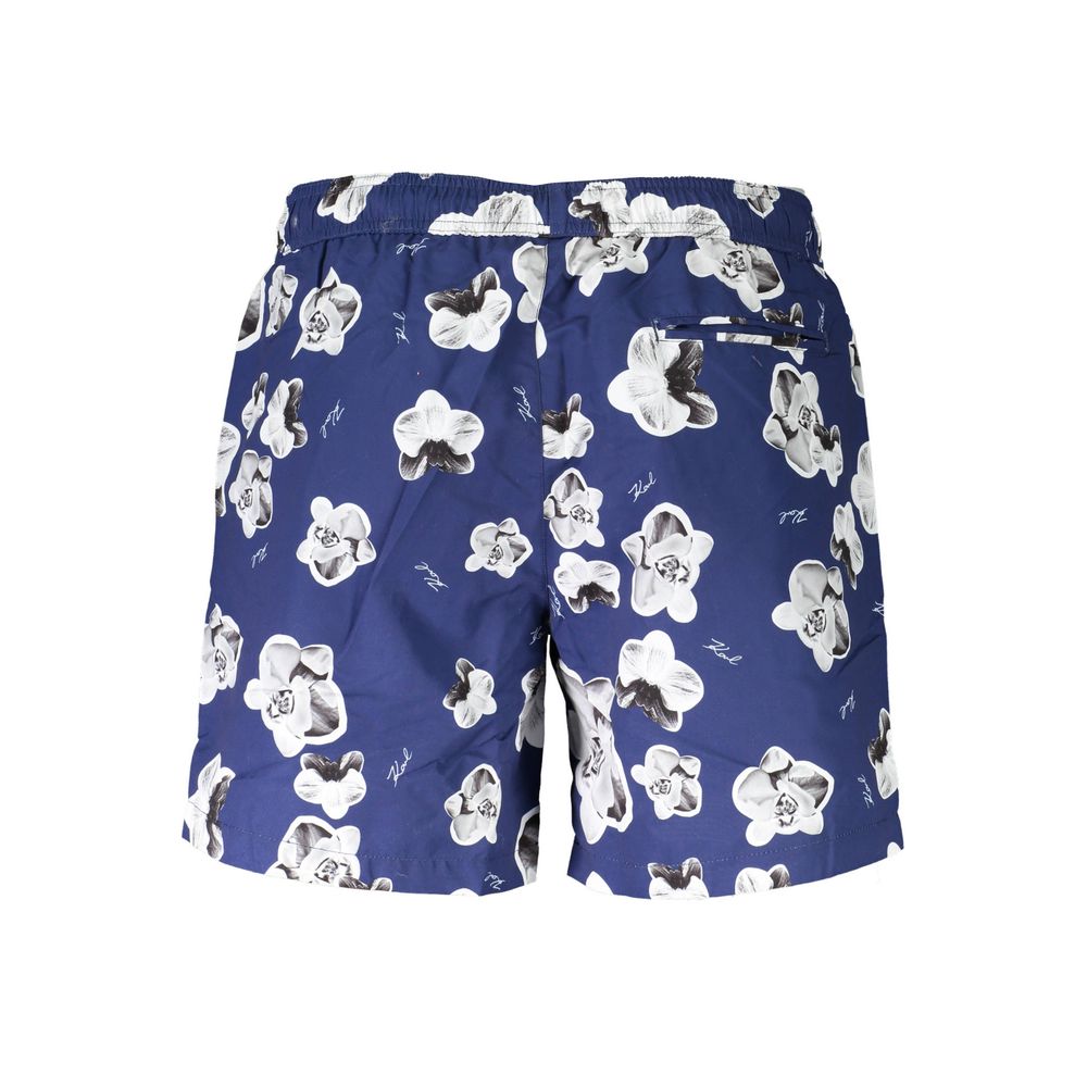Karl Lagerfeld men's blue polyester swim boxer shorts with a sleek design and comfortable fit, perfect for beach or pool wear.