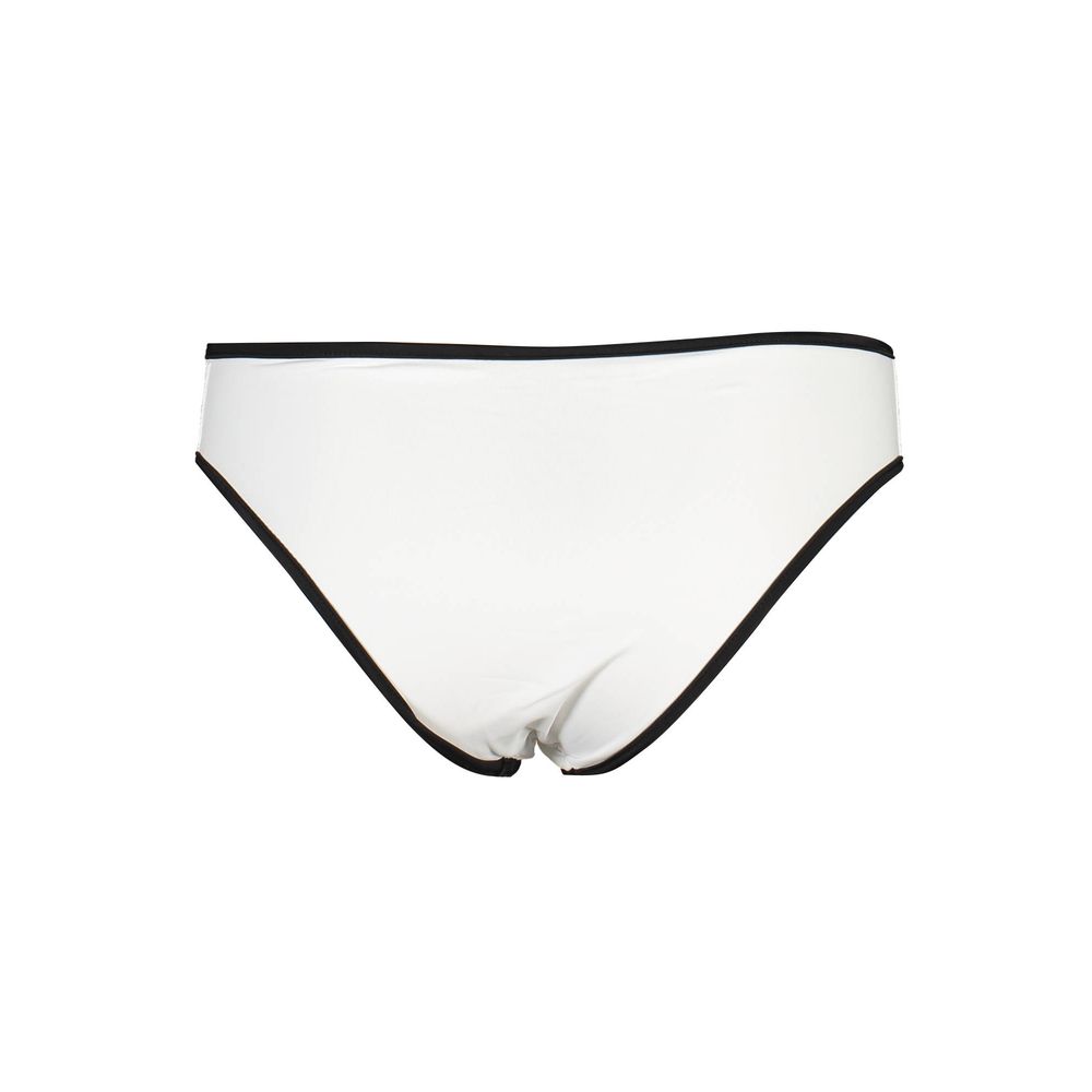 White Karl Lagerfeld women's swim briefs made of polyamide, with a sleek and fitted design perfect for swimming and beachwear.