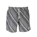 Karl Lagerfeld white polyester men's swim boxer shorts with a fitted waistband and branded logo detail.