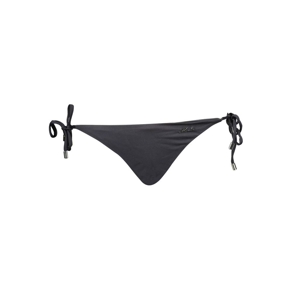 Black Karl Lagerfeld women's swim briefs made of polyamide, featuring a sleek design and comfortable fit for swimming or beachwear.