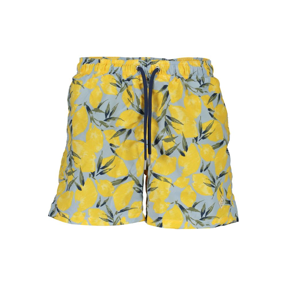 Gant Azzurro polyester men's swim boxer with a blue design, featuring an elastic waistband and quick-dry fabric.