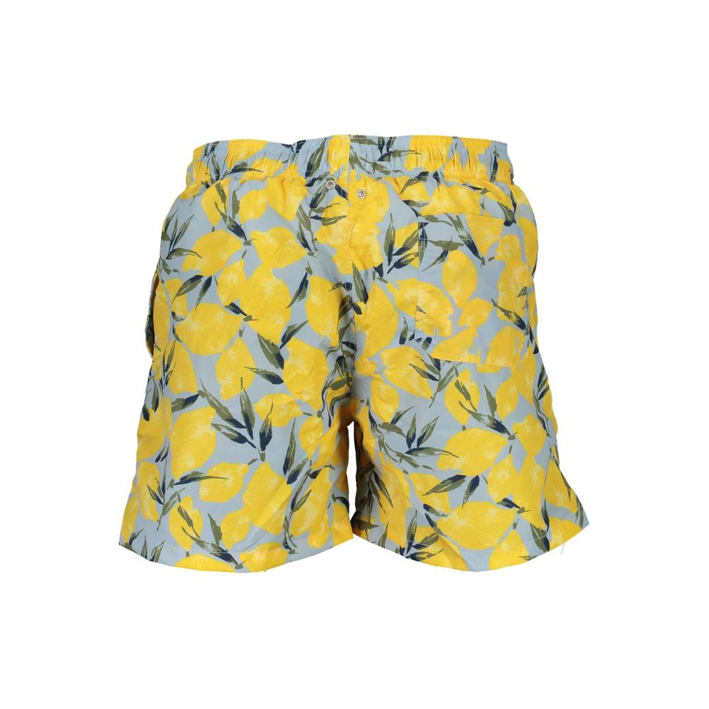 Gant Azzurro polyester men's swim boxer featuring a blue design and elastic waistband, suitable for beach and pool activities.