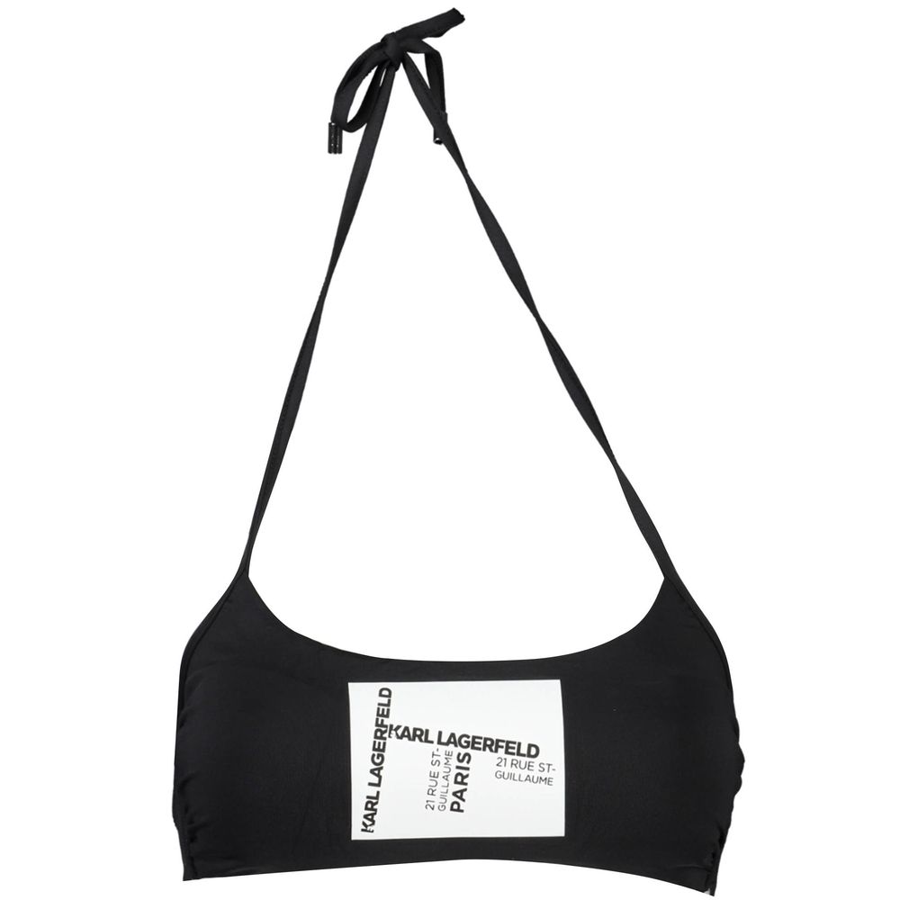 Black Karl Lagerfeld women's swimsuit made of polyamide, featuring a sleek design and modern style for swimwear fashion.