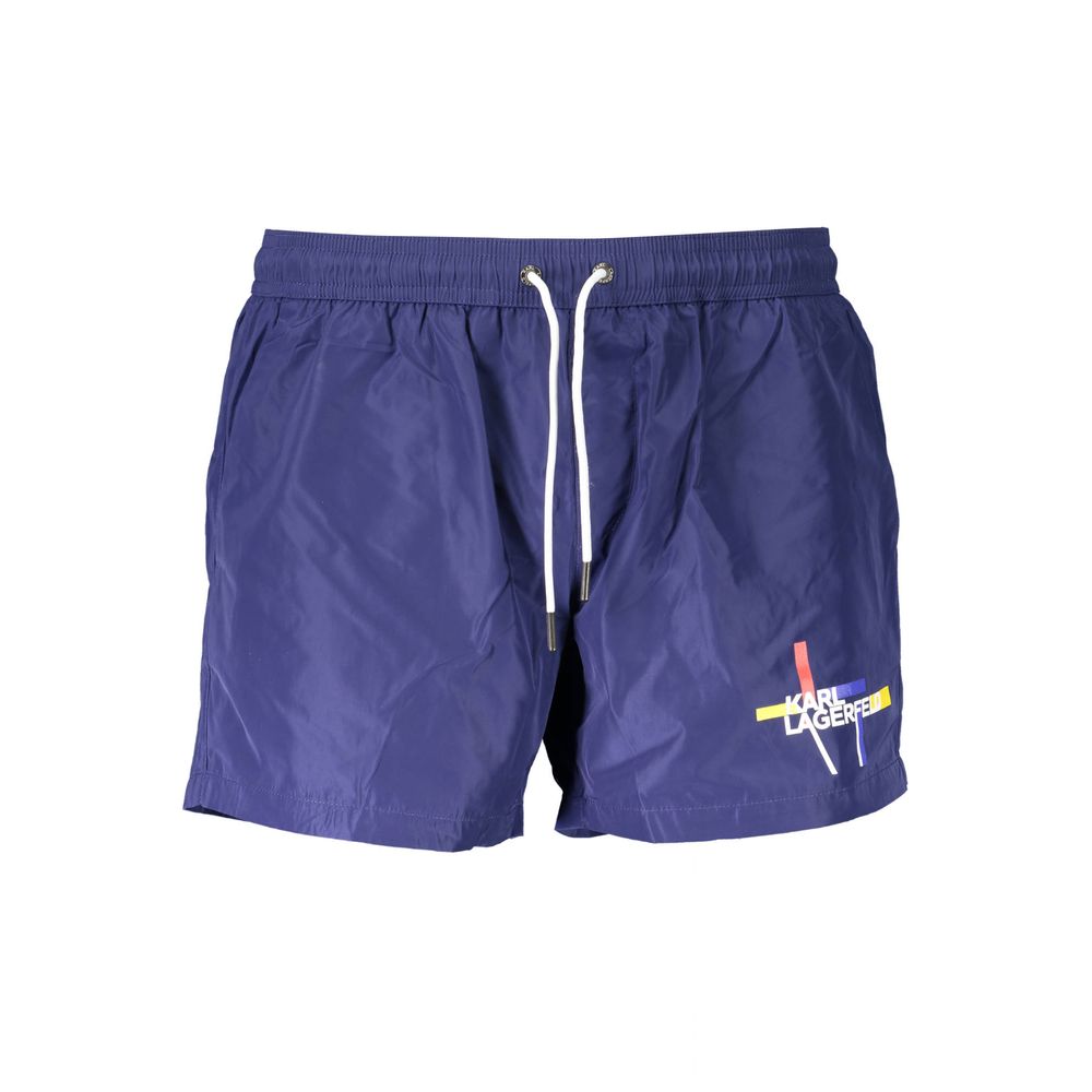 Karl Lagerfeld Blue Polyester Men's Swim Boxer - Eljoys Fashion 