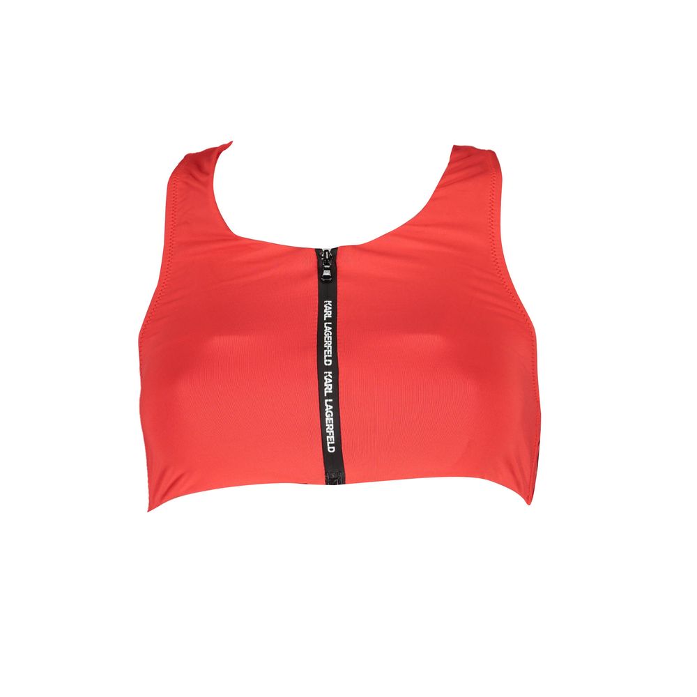 Karl Lagerfeld Rosso polyamide women's swimsuit showing a sleek red one-piece with a modern fit and stylish design.