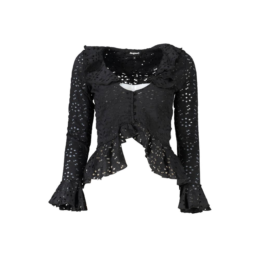 Desigual Nero poliammide donna blouse, lightweight long sleeve top with a relaxed fit and subtle textured fabric.