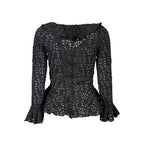 Desigual Nero poliammide donna blouse, lightweight navy blue women's top with long sleeves and a relaxed fit.