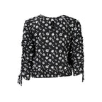 Black viscose Desigual women's blouse with relaxed fit and subtle design details, perfect for casual or office wear.