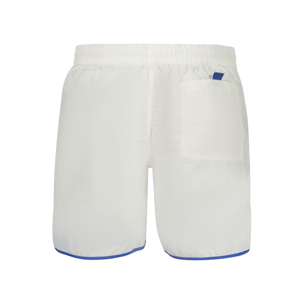 Norway 1963 men's swim boxers in bianco poliammide featuring a classic fit and sleek white design.