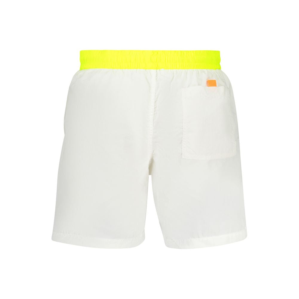 Norway 1963 men's swim boxers in white poliammide fabric, featuring a classic fit and comfortable waistband.