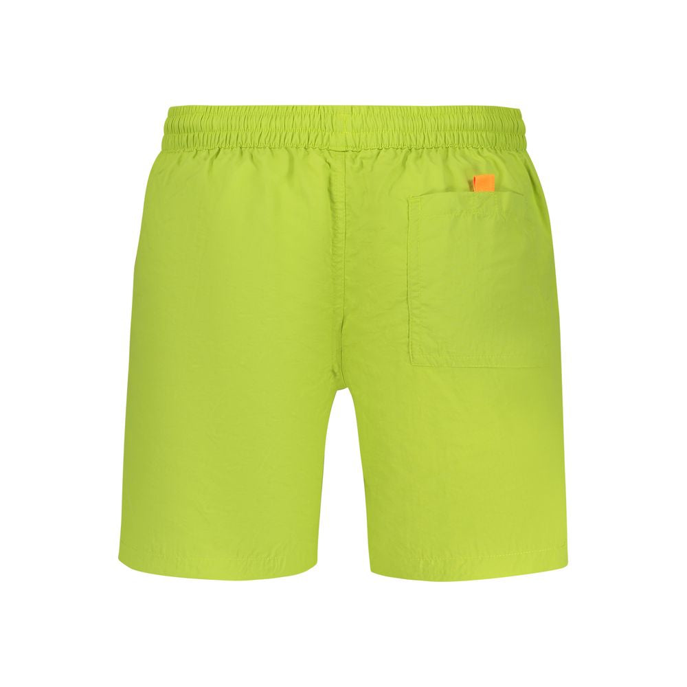 Norway 1963 Verde Poliammide men's swim boxer featuring a fitted design and vibrant green color.