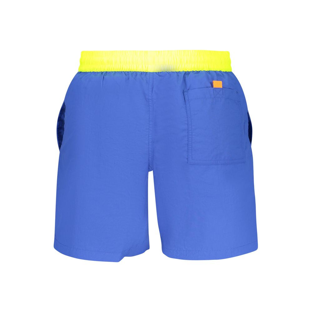 Norway 1963 men's swim boxer in blue poliammide, featuring a comfortable fit and stylish design for swimming and beachwear.
