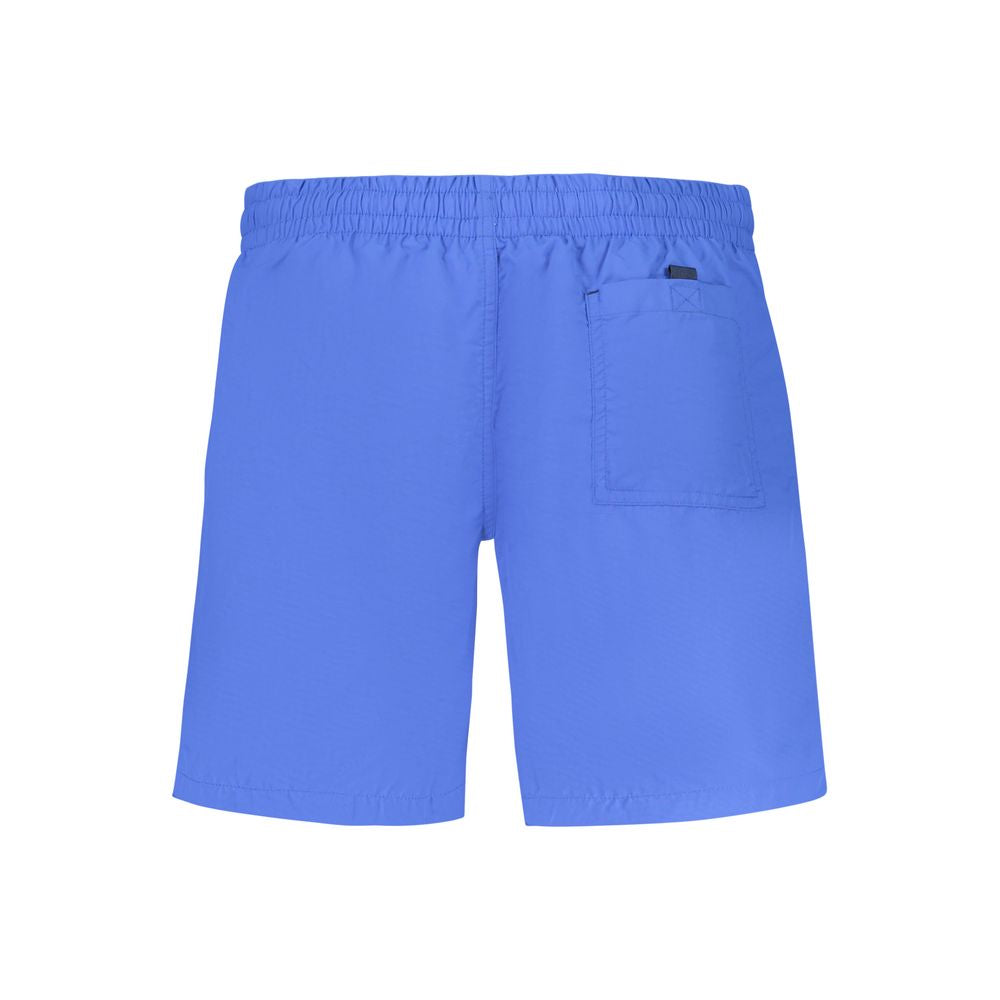 Norway 1963 men's swim boxer in blue poliammide fabric, featuring a fitted design and elastic waistband for comfortable swimming.