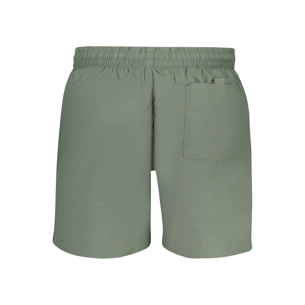 Norway 1963 Verde Poliammide men's swim boxer showing the green swim trunks with snug fit and elastic waistband.