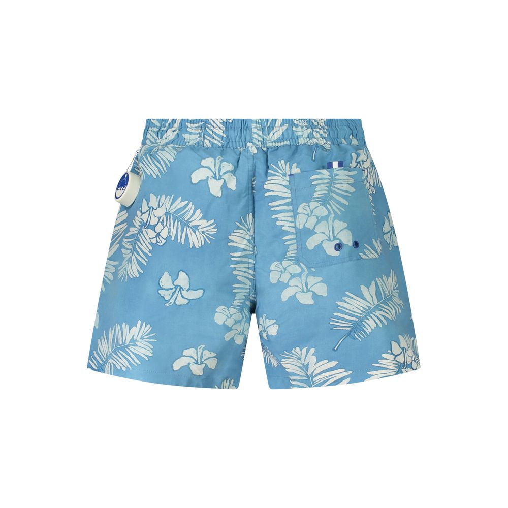 North Sails Azzurro polyester men's swim boxer shorts with a vibrant blue design, suitable for beach or pool activities.