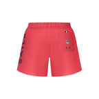 Red nylon men's swim trunk by North Sails with adjustable waistband and side pockets, perfect for beach or poolside wear.