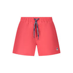 Red nylon men's swim boxer by North Sails, featuring a snug fit and sporty design, ideal for beach or pool swimming.