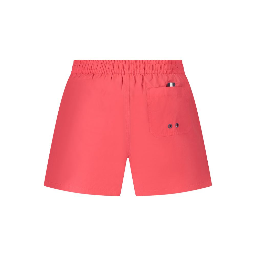 Red nylon men's swim boxer by North Sails featuring a secure fit and classic design for beach and poolwear.