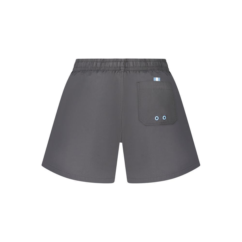 North Sails black nylon men's swim boxer shorts, quick-drying swimwear with a comfortable fit and secure waistband.