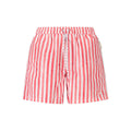 Red North Sails men's polyester swim trunks with elastic waistband and quick-dry fabric, suitable for swimming and beachwear.