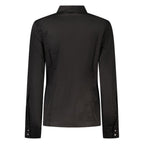 Black cotton women's shirt from Guess Jeans featuring a classic fit and casual style.