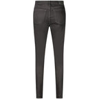 Calvin Klein black cotton women's jeans, fitted style with classic five-pocket design and belt loops, displayed on a plain background.