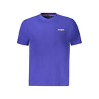 Napapijri blue cotton men's T-shirt with crew neck and short sleeves, casual everyday wear.